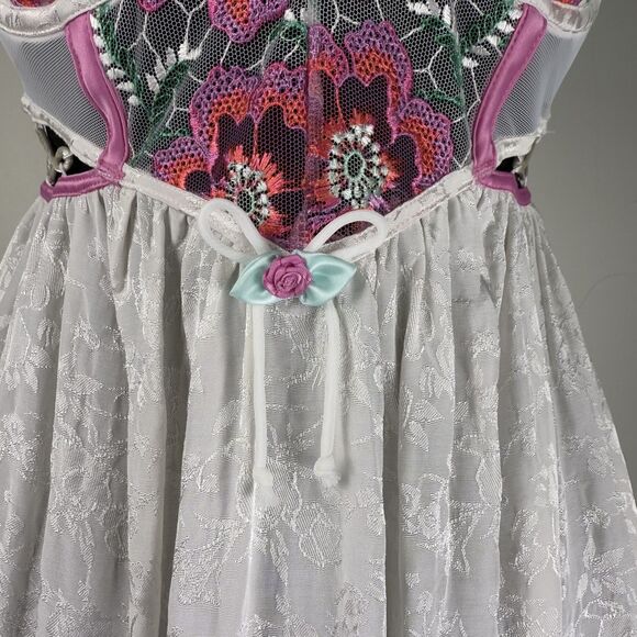 For Love & Lemons Festival Floral Lace Slip Dress | Embroidered Flowers - Picture 11 of 15